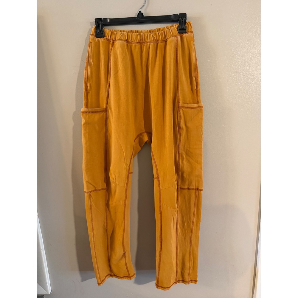 Free People Movement Harem Pants Marigold Orange Drop Crotch Cargo Joggers Small